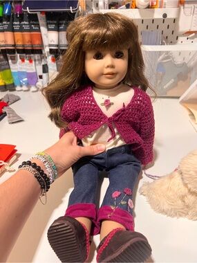American Girl Doll with Coco the dog and one change of clothes